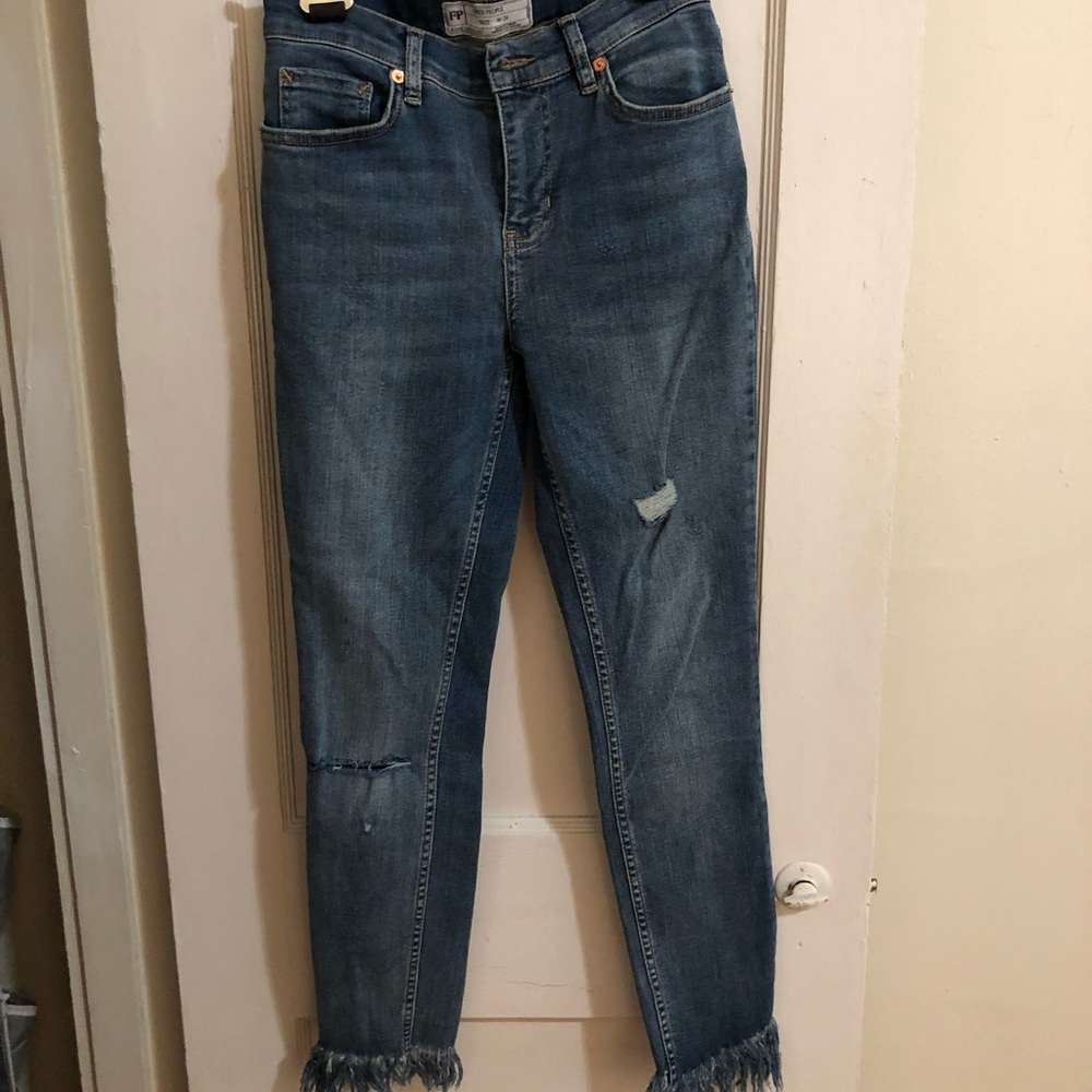 Free People Great Heights Frayed Skinny Jean